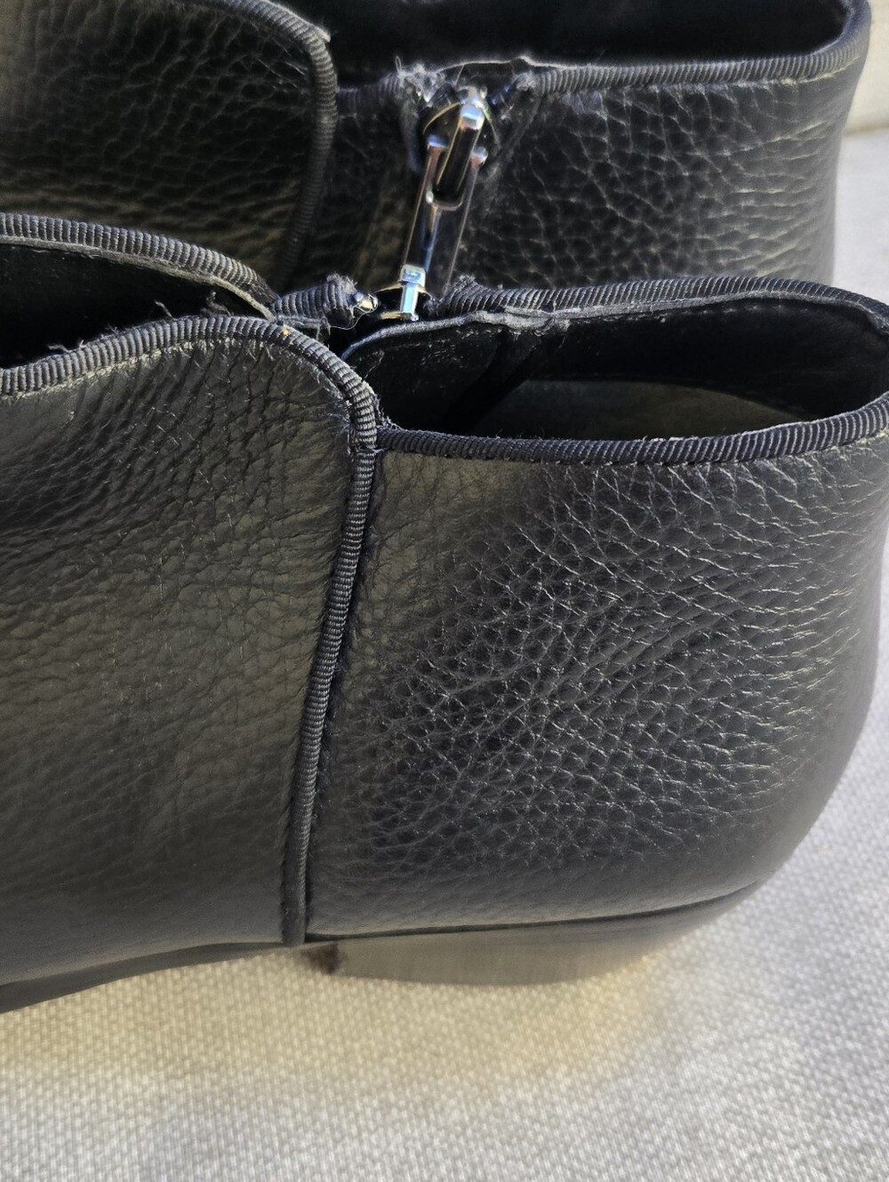 Sam Edelman Petty Classic Black Pebbled Leather Ankle Booties - Picture 9 of 13